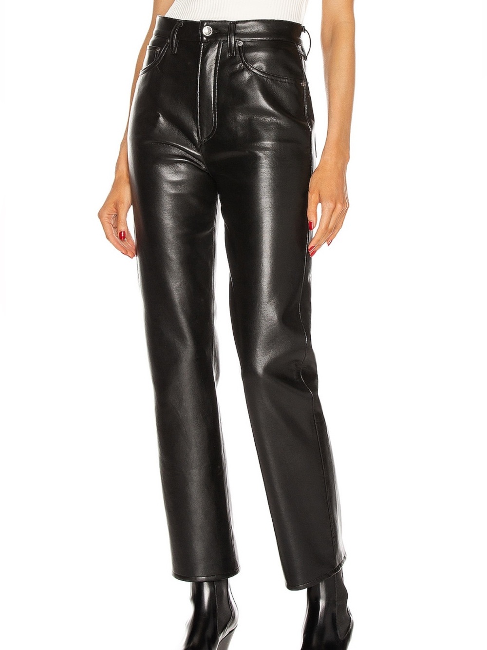 Agolde Recycled Leather Fitted 90s Pants in Detox 32 $350